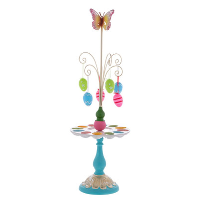 ΠΟΛΥΧΡΩΜΟ ΚΕΡΑΜΙΚΟ STAND ΑΥΓΟΘΗΚΗ ΜΕ ΣΙΕΛ  ΧΡΥΣΗ ΒΑΣΗ 25,5Χ25,5Χ80ΕΚ