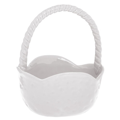 ΛΕΥΚΟ ΚΕΡΑΜΙΚΟ ΚΑΛΑΘΙ  ΜΕ ΧΕΡΙ 14.5Χ13Χ18ΕΚ