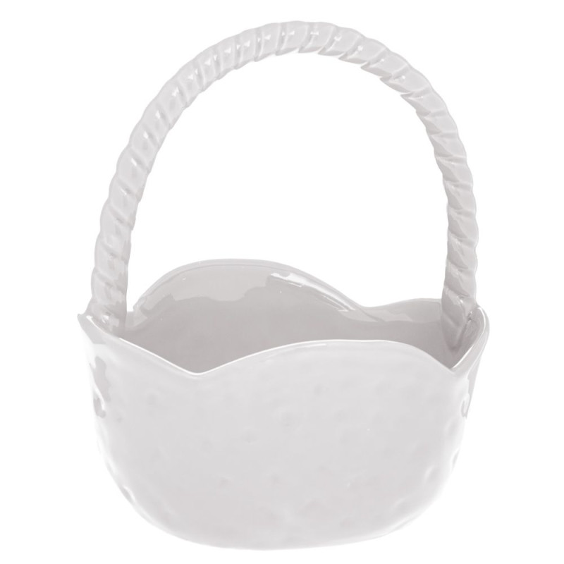 ΛΕΥΚΟ ΚΕΡΑΜΙΚΟ ΚΑΛΑΘΙ  ΜΕ ΧΕΡΙ 14.5Χ13Χ18ΕΚ