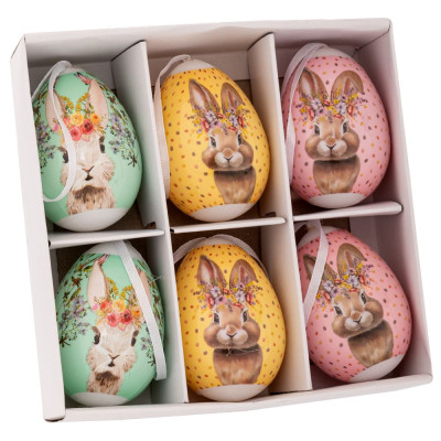 ΣΕΤ 6 ΧΡΩΜΑΤΙΣΤΑ ΠΛΑΣΤΙΚΑ ΑΥΓΑ ΣΕ ΚΟΥΤΑΚΙ  13Χ4.5Χ13  Φ4x6EK