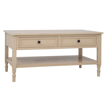 ΞΥΛΙΝΟ ΤΡΑΠΕΖΑΚΙ ΣΑΛΟΝΙΟΥ ΣΕ ΜΠΕΖ ΧΡΩΜΑ ΜΕ 2 ΣΥΡΤΑΡΙΑ 100Χ60Χ50ΕΚ