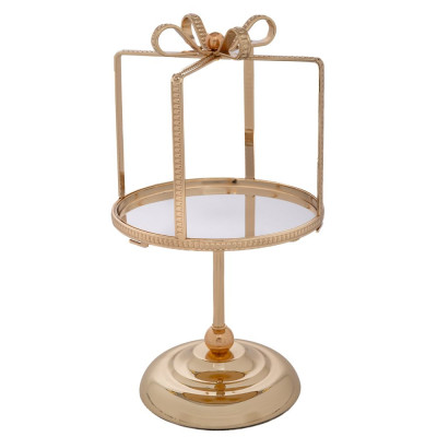 ΔΙΣΚΟΣ ΣΤΑΝΤ ΣΕ ΣΧΗΜΑ ΔΩΡΟΥ ΧΡΥΣΟ ΜΕΤΑΛΛΙΚΟ ΜΕ ΓΥΑΛΙ 17Χ17Χ31ΕΚ