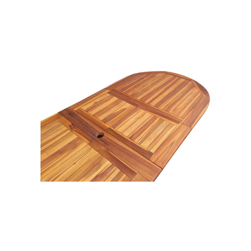 BOLTON ΤΡΑΠΕΖΙ ΟΒΑΛ ΤΕΑΚ OIL FINISH 160(40+40)/240X90X75cm