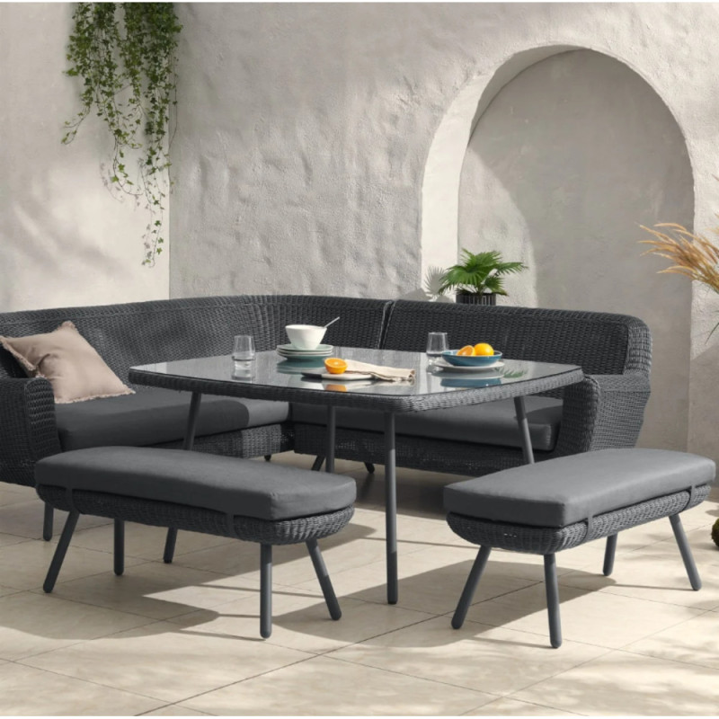 JONAH ΣΕΤ ΤΡΑΠΕΖΑΡΙΑ ΓΩΝΙΑ 5ΤΜΧ ΑΝΘΡΑΚΙ RATTAN