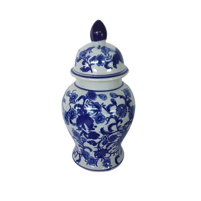 ΒΑΖΟ ΚΙΝΕΖΙΚΟΥ ΣΤΥΛ ΣΕ ΜΠΛΕ-ΛΕΥΚΟ ΧΡΩΜΑ ΜΕ ΚΑΠΑΚΙ  Υ37 cm