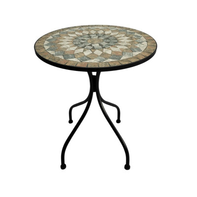 GAVE ΤΡΑΠΕΖΙ ΜΩΣΑΙΚΟ POLYSTONE ΣΤΡΟΓΓΥΛΟ Φ60x75cm