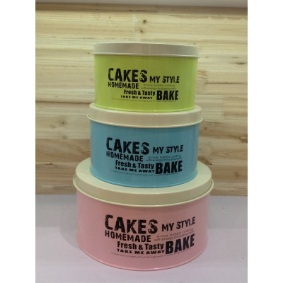 CAKES ΣΕΤ ΚΟΥΤΙΑ 3τμχ ΣΤΡΟΓΓΥΛΑ ΜΕΤΑΛΛΙΚΑ