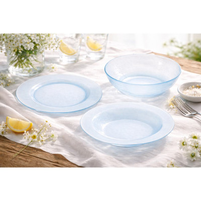 ΣΕΤ ΦΑΓΗΤΟΥ 18τμχ  ΓΥΑΛΙΝΟ ΓΑΛΑΖΙΟ