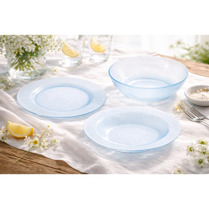 ΣΕΤ ΦΑΓΗΤΟΥ 18τμχ  ΓΥΑΛΙΝΟ ΓΑΛΑΖΙΟ