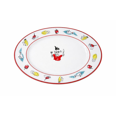 ΠΙΑΤΕΛΑ ΟΒΑΛ ΠΟΡΣΕΛΑΝΗΣ ΚΟΚΚΙΝΗ Φ36cm