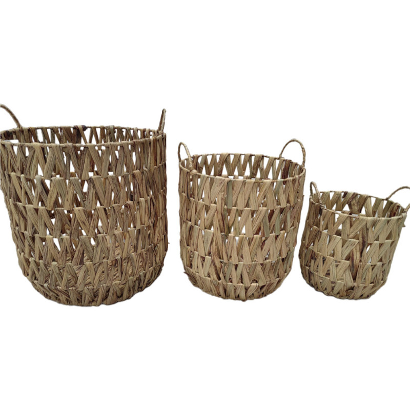 ΣΕΤ ΚΑΣΠΩ-ΚΑΛΑΘΙΑ 3τμχ  ΠΛΕΧΤA ΣΤΡΟΓΓΥΛΑ BAMBOO