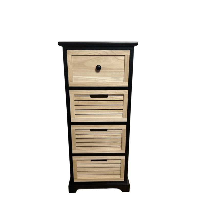 ΚΟΜΟ ΞΥΛΙΝΟ ΜΑΥΡΟ/ΦΥΣΙΚΟ 4ΣΥΡΤΑΡΙΑ  34X25Χ78cm