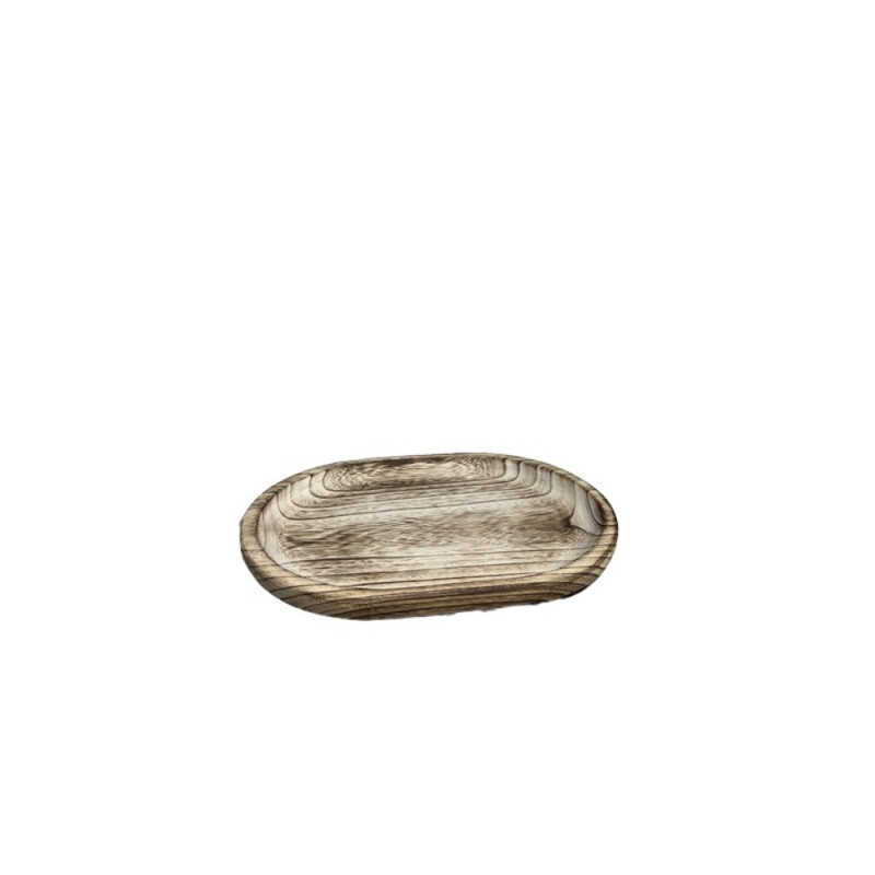 ΣΕΤ ΔΙΑΚΟΣΜΗΤΙΚΕΣ ΠΙΑΤΕΛΕΣ ΟΒΑΛ 3ΤΜΧ  ΞΥΛΟ PAULWONIA ΣΚΟΥΡΟ ΚΑΦΕ