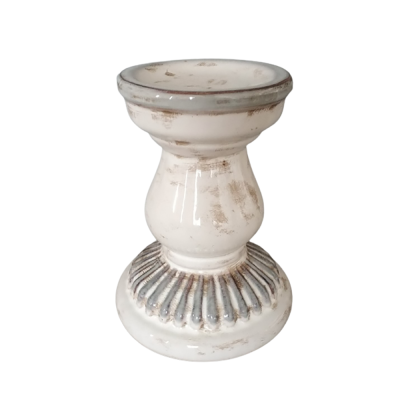 ΔΙΑΚΟΣΜΗΤΙΚΟ ΚΗΡΟΠΗΓΙΟ ΚΕΡΑΜΙΚΟ 1Θ ΛΕΥΚΟ  Φ14,5Χ19cm