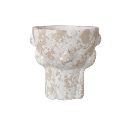 ΔΙΑΚΟΣΜΗΤΙΚΟ ΚΑΣΠΩ  ΠΡΟΣΩΠΟ ΜΕ ΧΕΡΙΑ ΛΕΥΚΟ CONCRETE 17,5Χ15,5Χ18cm