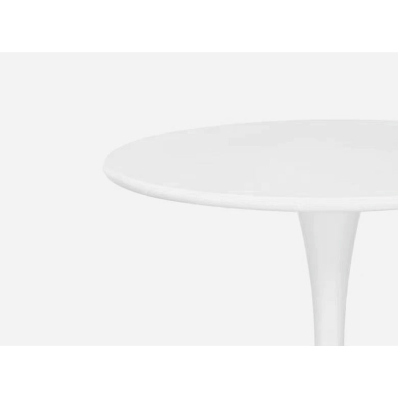 DOVA ΤΡΑΠΕΖΙ ΣΤΡΟΓΓΥΛΟ  ΜΕΤΑΛΛΙΚΟ  ΛΕΥΚΟ Φ70x73cm