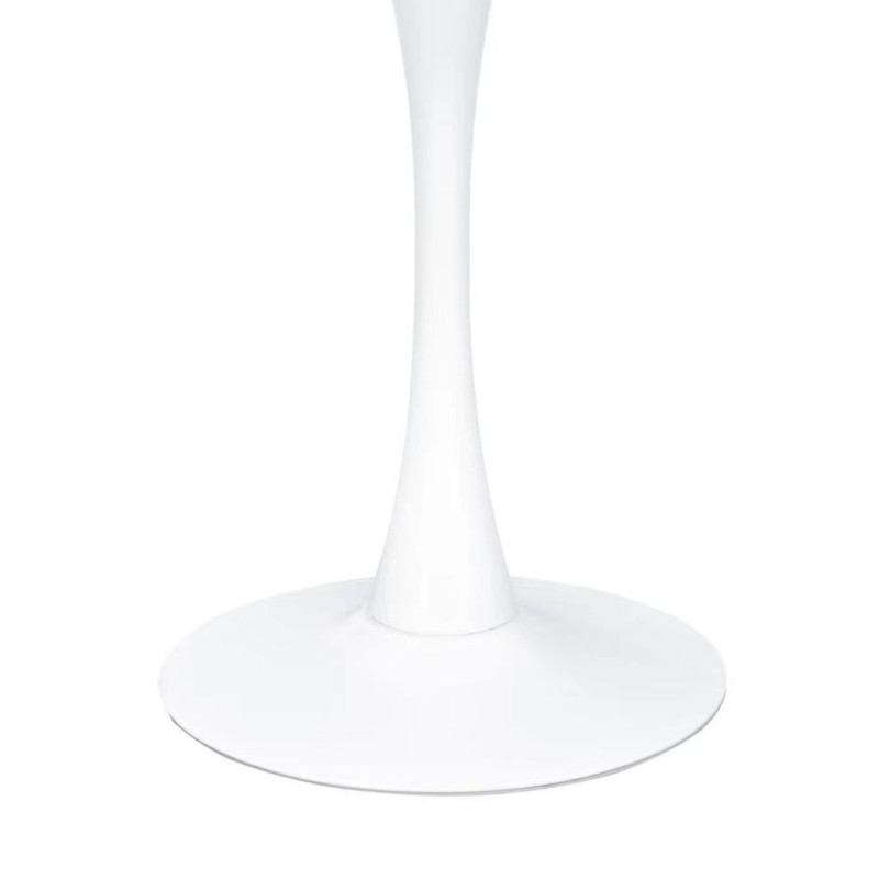 DOVA ΤΡΑΠΕΖΙ ΣΤΡΟΓΓΥΛΟ  ΜΕΤΑΛΛΙΚΟ  ΛΕΥΚΟ Φ70x73cm