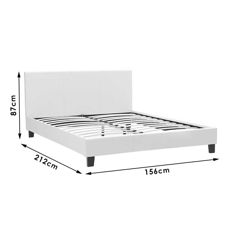 Κρεβάτι Nevil pakoworld 150x200 PU χρώμα λευκό ματ