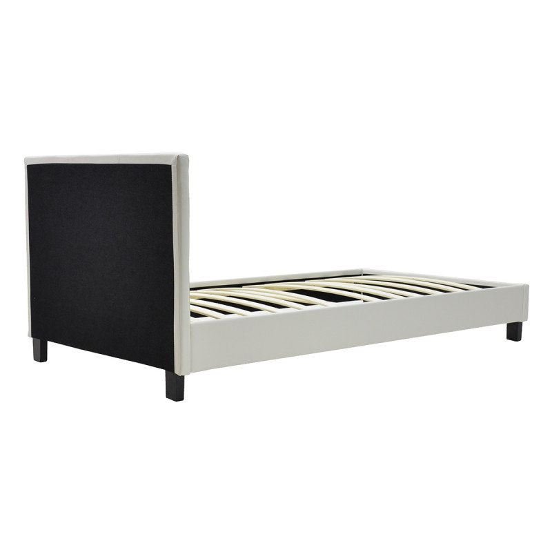Κρεβάτι Nevil pakoworld 100x200 PU χρώμα λευκό ματ
