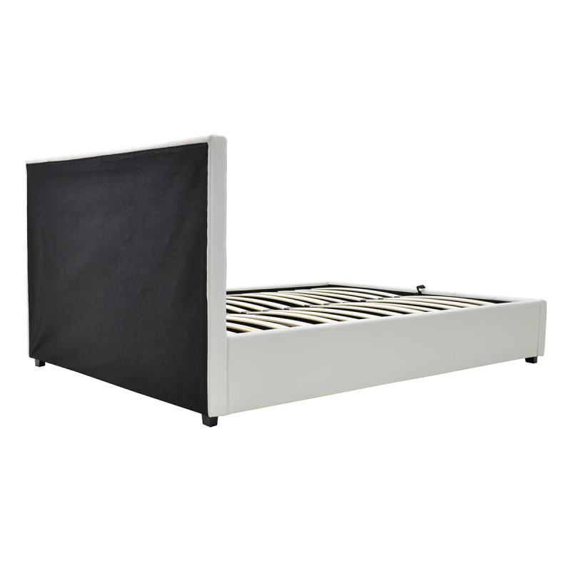 Κρεβάτι Roi pakoworld 160x200 PU λευκό ματ + αποθηκευτικό χώρο
