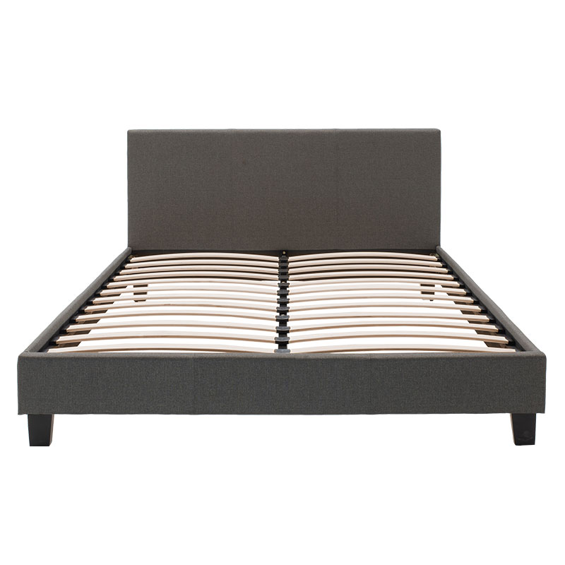 Κρεβάτι Nevil pakoworld 150x200 με ύφασμα χρώμα ανθρακί