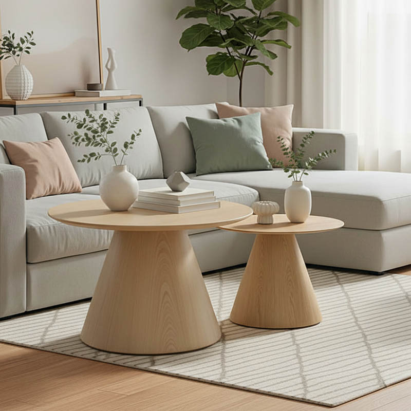 Tραπέζια σαλονιού Donda pakoworld mdf μέταλλο σετ 2τεμ. sonoma Tραπέζια σαλονιού Donda pakoworld mdf μέταλλο σετ 2τεμ. sonoma