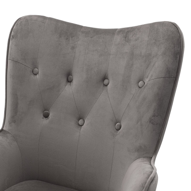 Καρέκλα γραφείου διευθυντή Kido pakoworld με βελούδο γκρι Καρέκλα γραφείου διευθυντή Kido pakoworld με βελούδο γκρι