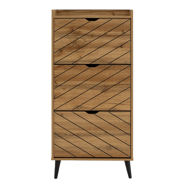 Παπουτσοθήκη Thelma pakoworld 12 ζεύγων oak 60x23.8x131.6εκ