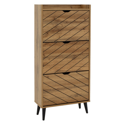 Παπουτσοθήκη Thelma pakoworld 12 ζεύγων oak 60x23.8x131.6εκ