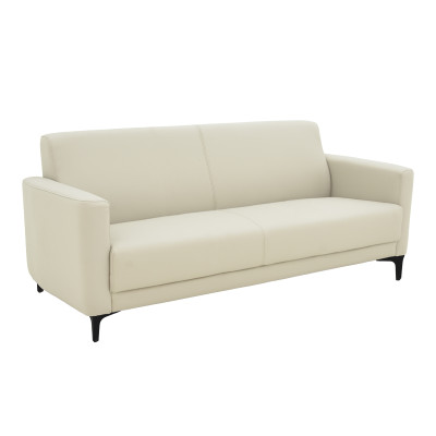 Καναπές τριθέσιος Sidica pakoworld PU σε εκρού απόχρωση 185x82x81εκ