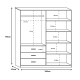 Ντουλάπα Sonlen pakoworld σε καρυδί-ανθρακί απόχρωση 160x52x195εκ