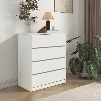Συρταριέρα Kuanger pakoworld mdf σε λευκή απόχρωση 80x40x89εκ