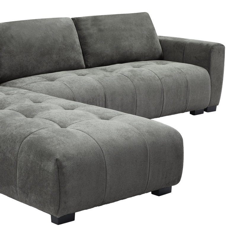 Kαναπές Gianco pakoworld αναστρέψιμος ύφασμα σε γκρι απόχρωση 298x208x85εκ