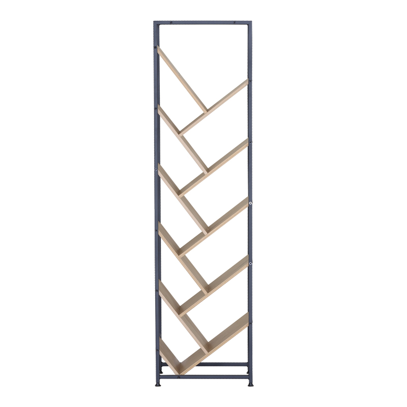 Βιβλιοθήκη Orunta pakoworld oak- μαύρο μέταλλο 40x26.5x150εκ