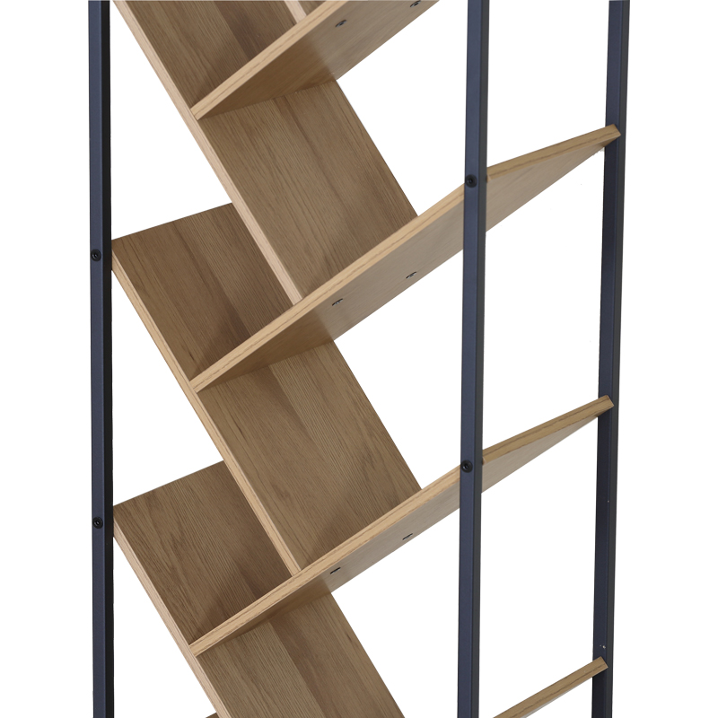 Βιβλιοθήκη Orunta pakoworld oak- μαύρο μέταλλο 40x26.5x150εκ