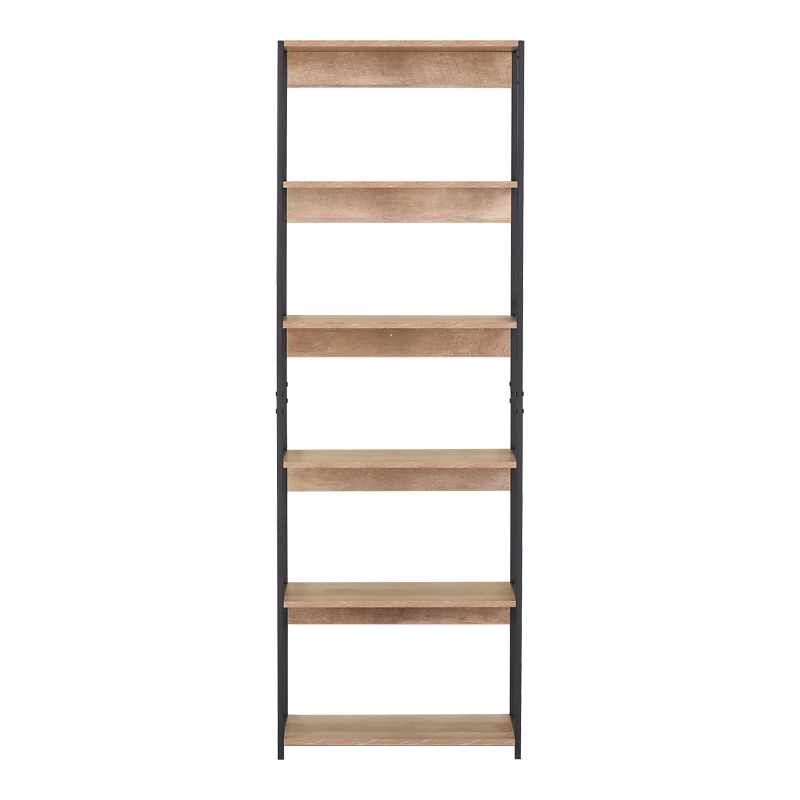 Βιβλιοθήκη Kaliano pakoworld oak-μαύρο μέταλλο 59.5x35x176.5εκ