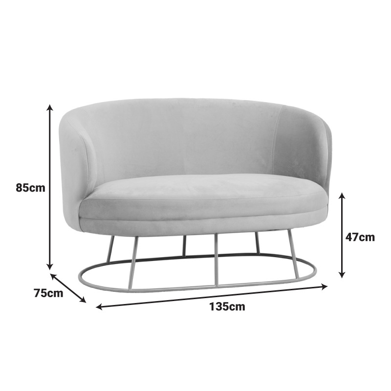 Καναπές διθέσιος Rony pakoworld βελούδο μπεζ-πόδι χρυσό μέταλλο 135x75x85εκ Καναπές διθέσιος Rony pakoworld βελούδο μπεζ-πόδι χρυσό μέταλλο 135x75x85εκ