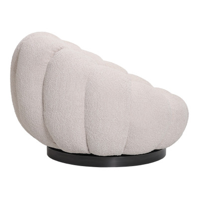 Πολυθρόνα περιστρεφόμενη Nester pakoworld μπουκλέ ύφασμα σε μπεζ απόχρωση 98x97x69εκ