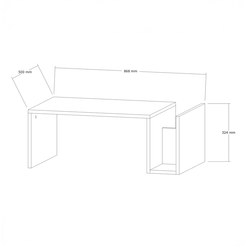 Τραπέζι σαλονιού Poko pakoworld σε λευκή απόχρωση 86.8x50x32,4εκ