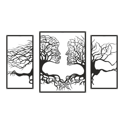 Διακοσμητικό τοίχου Connecto pakooworld σετ 3τεμ μαύρο μεταλλικό