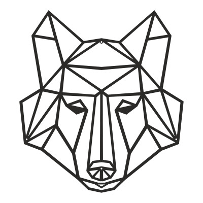 Διακοσμητικό τοίχου Wolfo pakooworld μαύρο μεταλλικό 40x0,15x40εκ