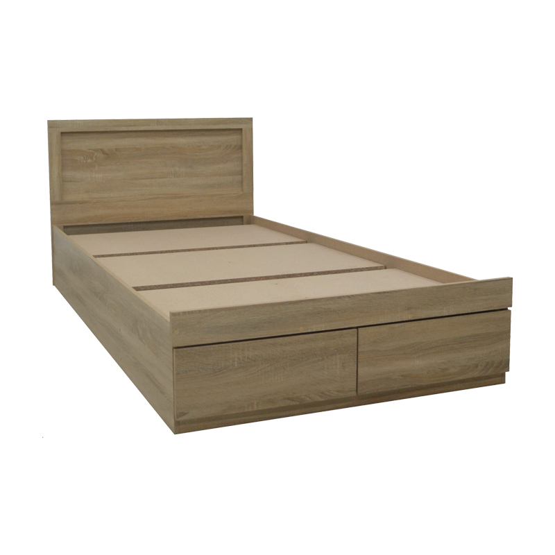 Κρεβάτι Olympus pakoworld με συρτάρι σε sonoma απόχρωση 100x200εκ