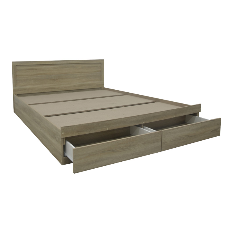 Κρεβάτι Olympus pakoworld με συρτάρι σε sonoma απόχρωση 160x200εκ