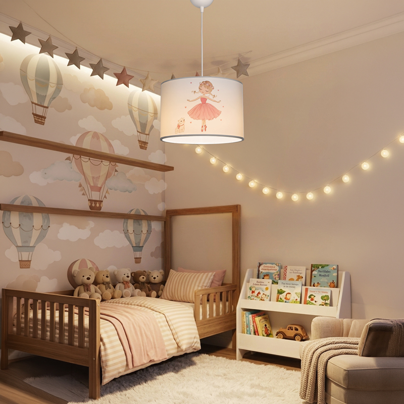 Παιδικό φωτιστικό οροφής Ballerina pakoworld led E27 πολύχρωμο PVC Φ30x20εκ