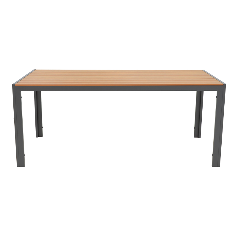 Τραπέζι Nares pakoworld αλουμίνιο ανθρακί-plywood φυσικό 180x90x72.5εκ Τραπέζι Nares pakoworld αλουμίνιο ανθρακί-plywood φυσικό 180x90x72.5εκ