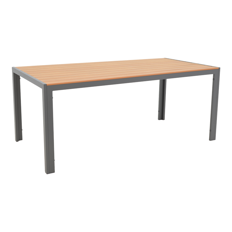Τραπέζι Nares pakoworld αλουμίνιο ανθρακί-plywood φυσικό 180x90x72.5εκ Τραπέζι Nares pakoworld αλουμίνιο ανθρακί-plywood φυσικό 180x90x72.5εκ