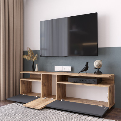 Έπιπλο τηλεόρασης Elana pakoworld sonoma-ανθρακί 150x29.5x46.3εκ Έπιπλο τηλεόρασης Elana pakoworld sonoma-ανθρακί 150x29.5x46.3εκ