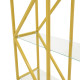 Ραφιέρα Aylan pakoworld γυαλί - μέταλλο σε χρυσή απόχρωση 100x30x177εκ