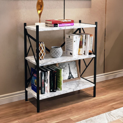 Ραφιέρα επιδαπέδια Althea pakoworld λευκό μαρμάρου με μαύρο μέταλλο 60x30x90εκ Ραφιέρα επιδαπέδια Althea pakoworld λευκό μαρμάρου με μαύρο μέταλλο 60x30x90εκ