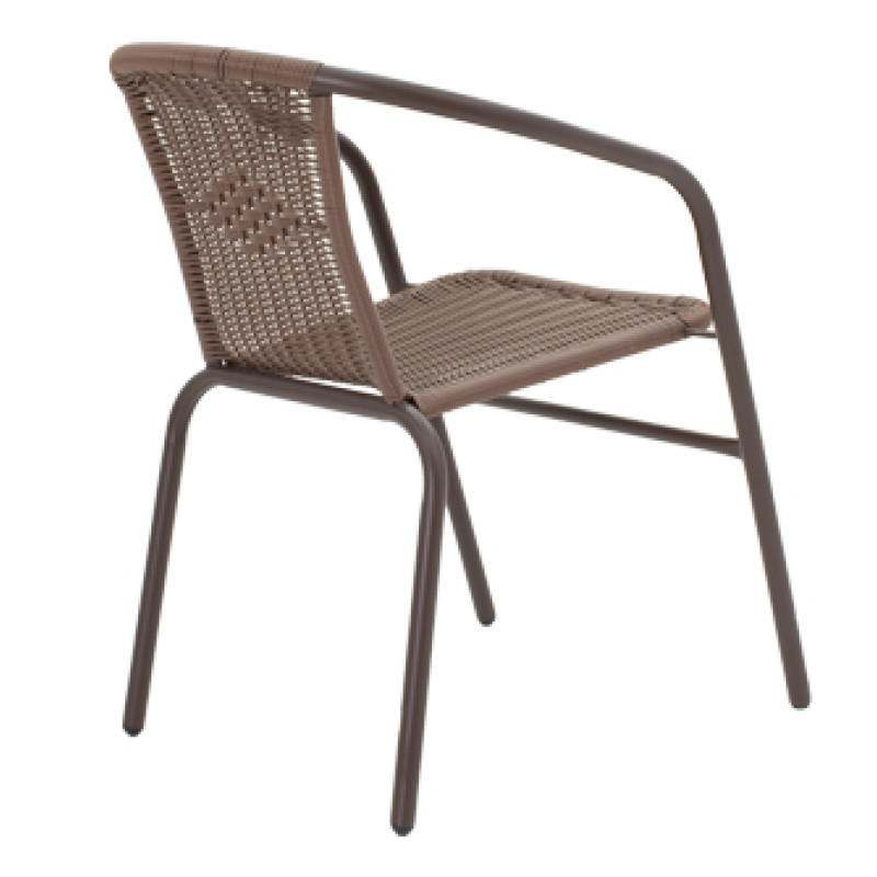 Τραπεζαρία Ensure-Obbi σετ 5τεμ pakoworld μέταλλο-pe καφέ